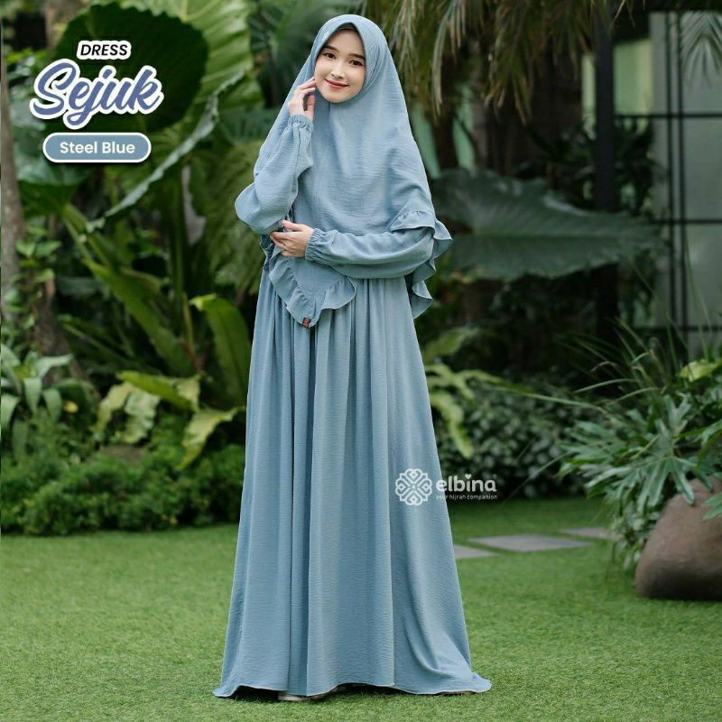 Set Dress Sejuk,Dress +khimar by elbina hijab