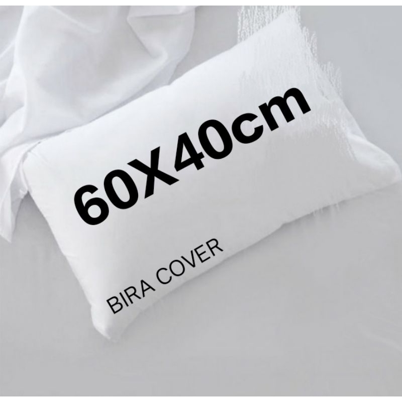 Sarung bantal putih polos daleman pakai resleting uk 60X40cm