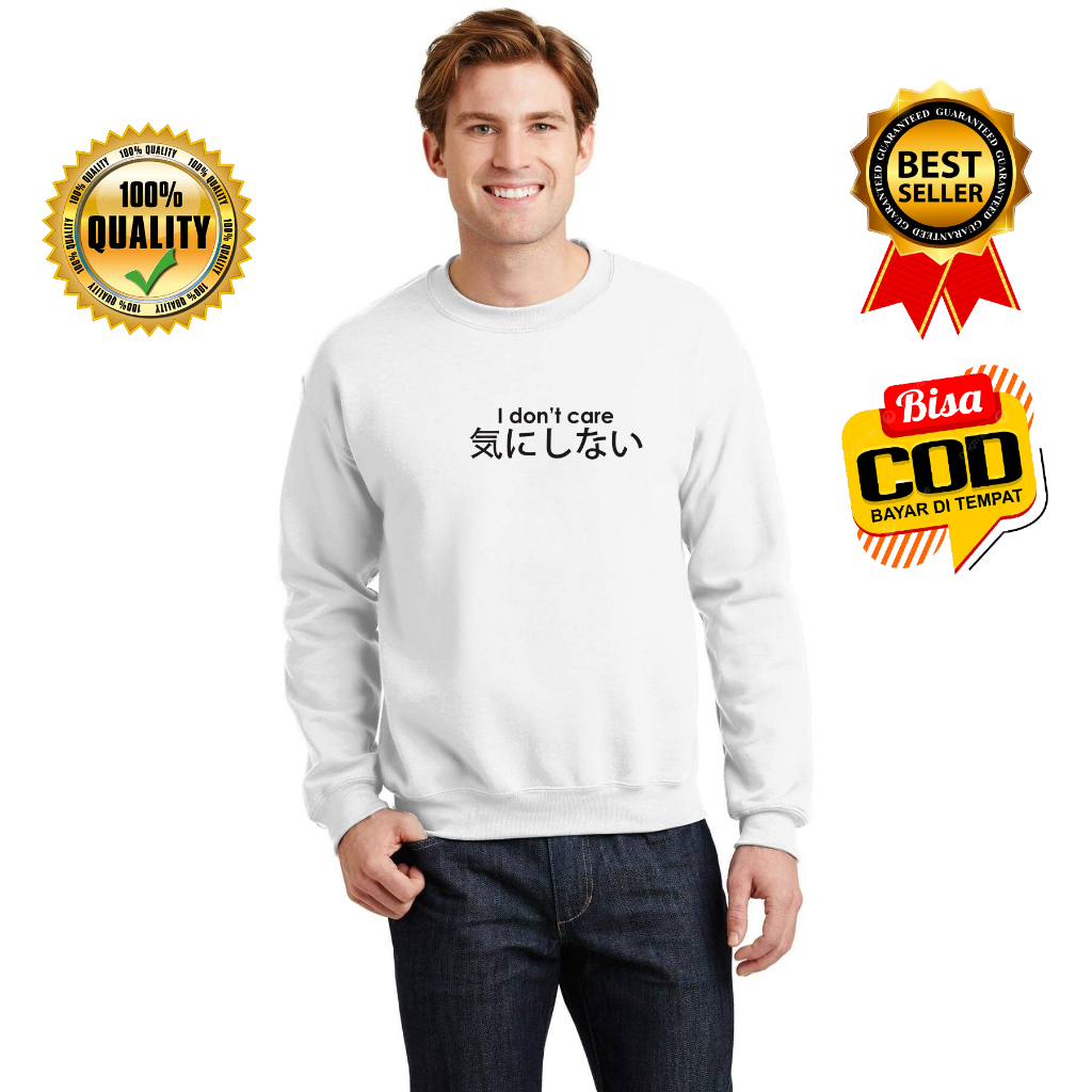 Bisa Cod / Baju Atasan Pria Dewasa I Dont Care / Baju Lengan Panjang Pria Dewasa / Baju Distro Pria 