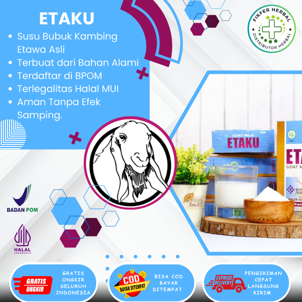 

Walatra Etaku Goat Milk Susu Bubuk Kambing Etawa Murni 100% Original Alami Susu Multikhasiat