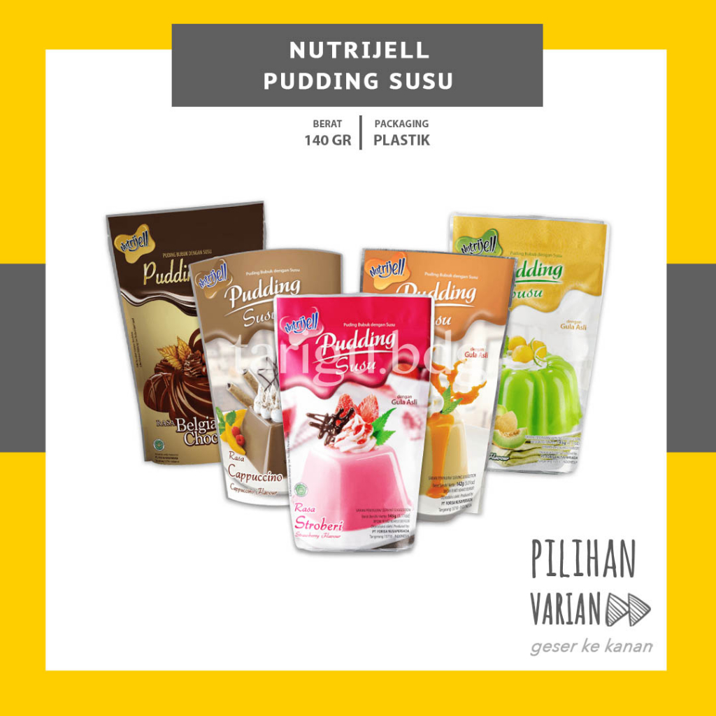 

PUDDING NUTRIJELL ANEKA RASA - PUDING COKLAT CARAMEL INSTANT - PUDDING SUSU NUTRIJELL CHOCOLATE MANGGA CAPPUCINO