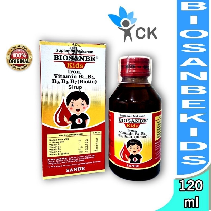 BIOSANBE KIDS SYRUP 120 ML suplemen zat besi untuk anak