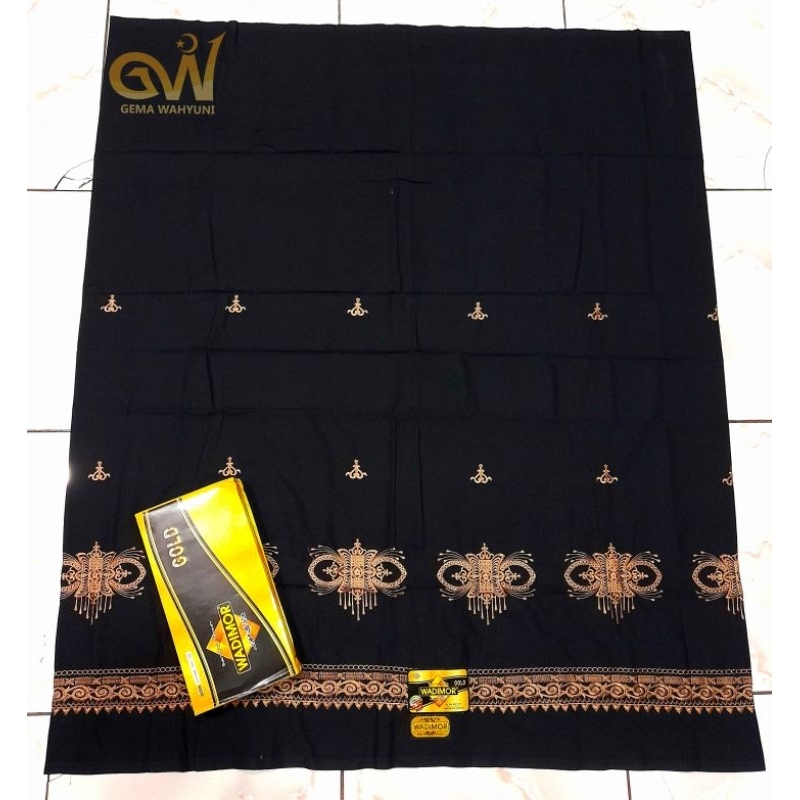 SARUNG WADIMOR BORDIR WARNA HITAM/MOTIF ACAK/SARUNG WADIMOR BORDIR/SARUNG ACEH