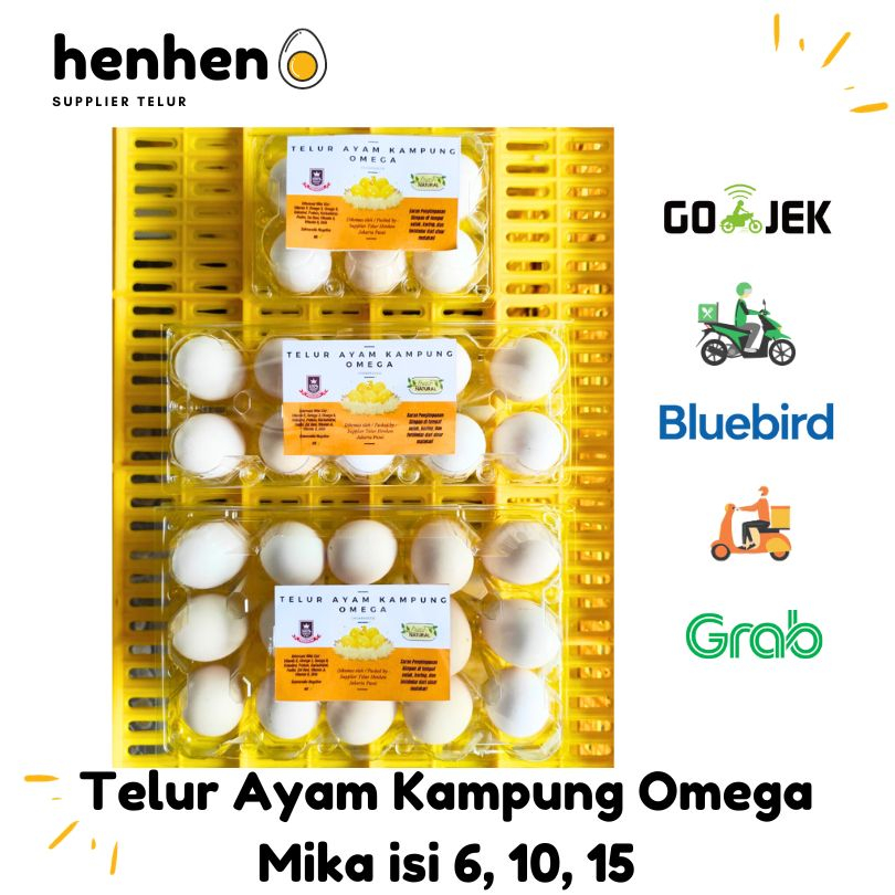 

TELUR KAMPUNG OMEGA Organik Kemasan Mika Isi 6, 10,15 Supplier Telur Hen-hen