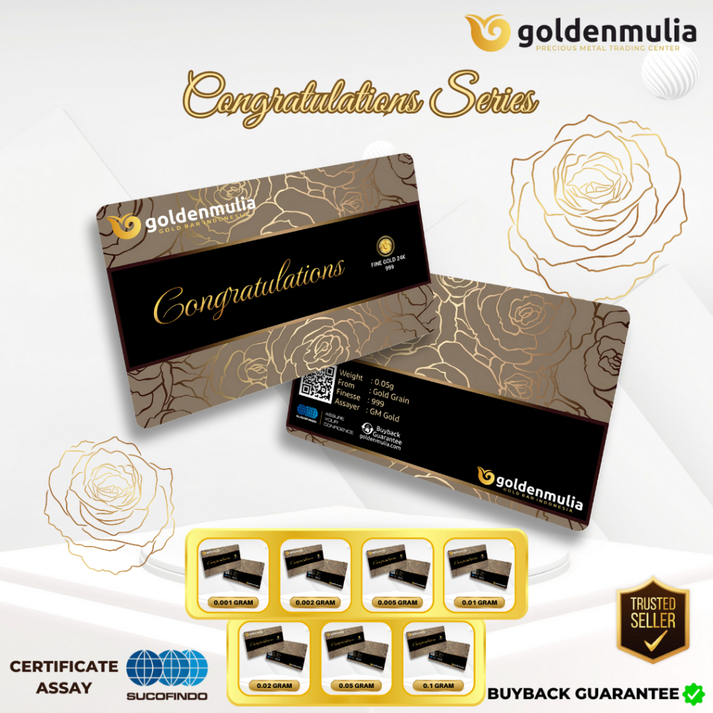 GOLDEN MULIA Logam Mulia Gift Series Congratulations 0.001 gr - 0.01 gr