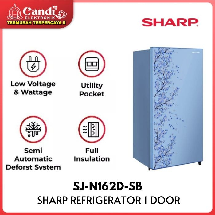 SHARP KULKAS 1 PINTU SJ-N162D-SB 133 Liter SJ-N162D