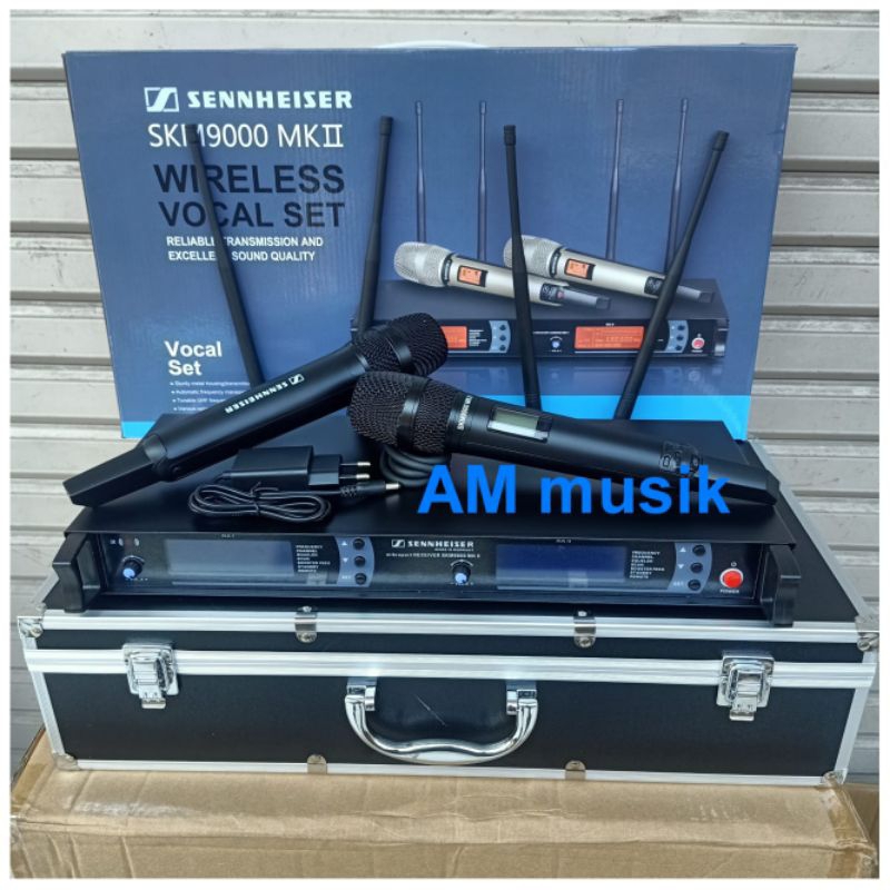 MIC WIRELESS SKM9000 MK2 WARNA HITAM PLUS KOPER SKM 9000 MK 2