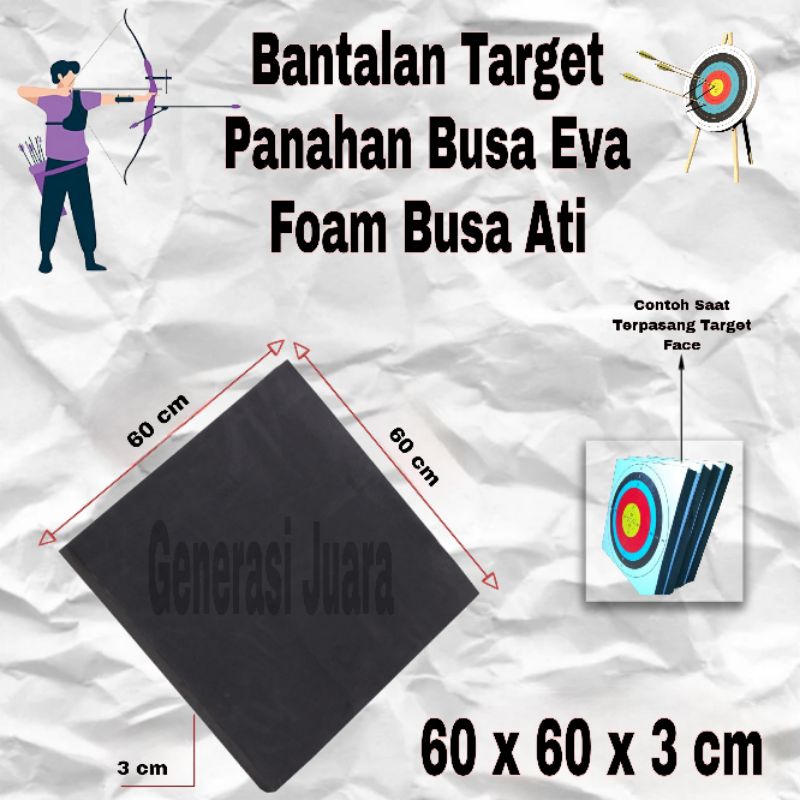 Bantalan Target Panahan Busa Eva Foam Busa Ati 60x60x3 cm