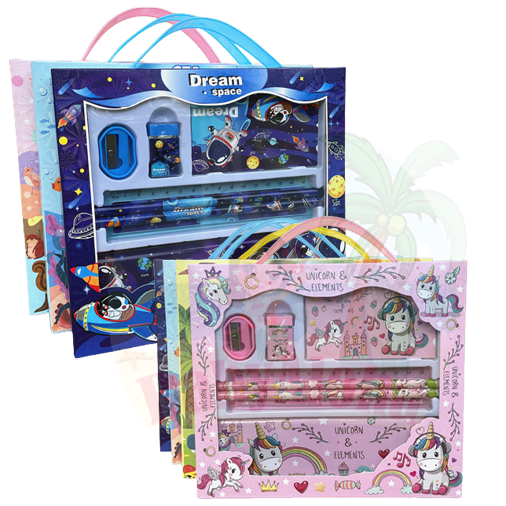 

[1KG 8PCS] Babyaloha Alat Tulis Anak Sekolah 6 In 1 / Alat Tulis Set Karakter / Stationery Set 6 in 1 / Set Alat Tulis Box Anak