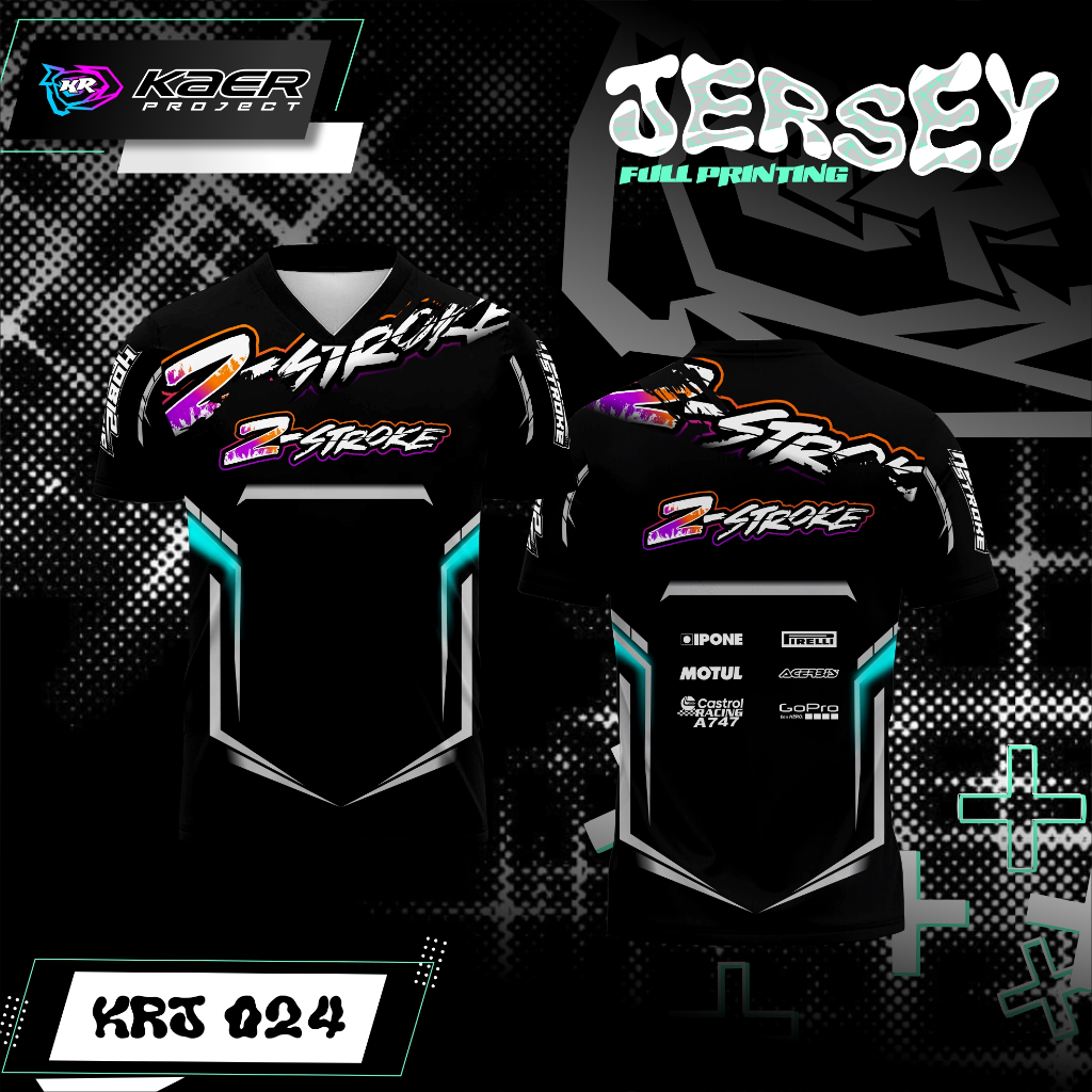 Baju Jersey TwoStroke Full Printing  - Jersey 2 Stroke 2Tak Otomotif Racing