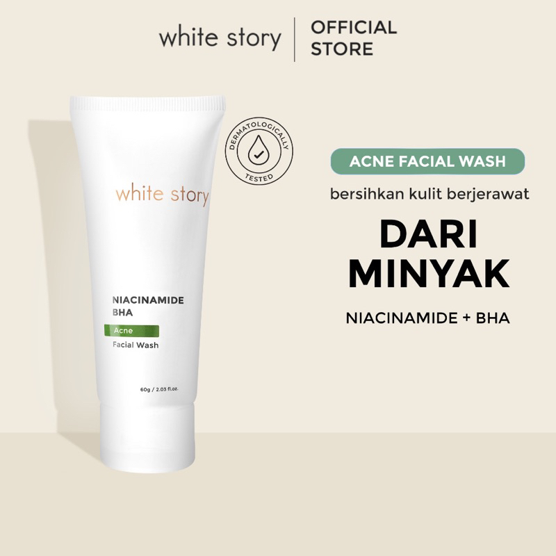 White Story Acne Facial Wash acne face wash WHITE STORY sabun cuci muka jerawat berminyak WHITESTORY