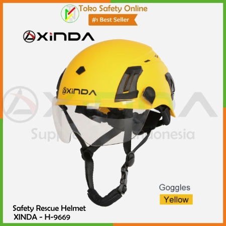 Rescue Helmet Climbing Xinda Taishan H-9669 / Helm Rescue Climbing Xinda Caving With Visor Clear