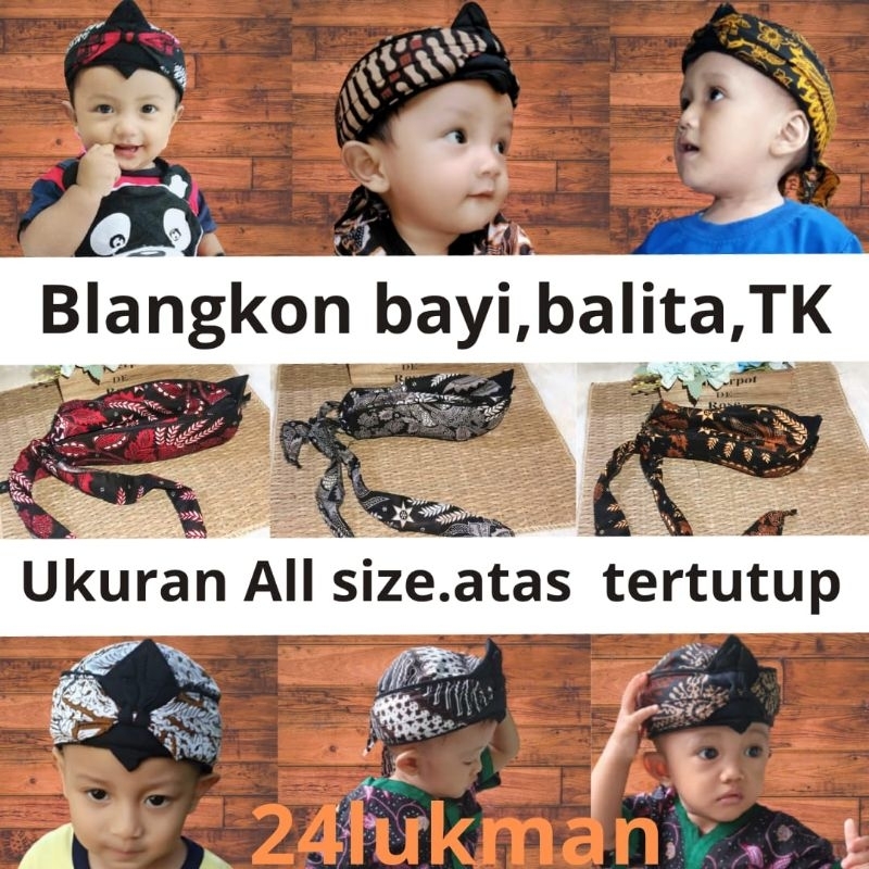 Ikat Kepala Blangkon Jawa Sunda motif Batik Tradisional Anak Bayi Balita TK All size