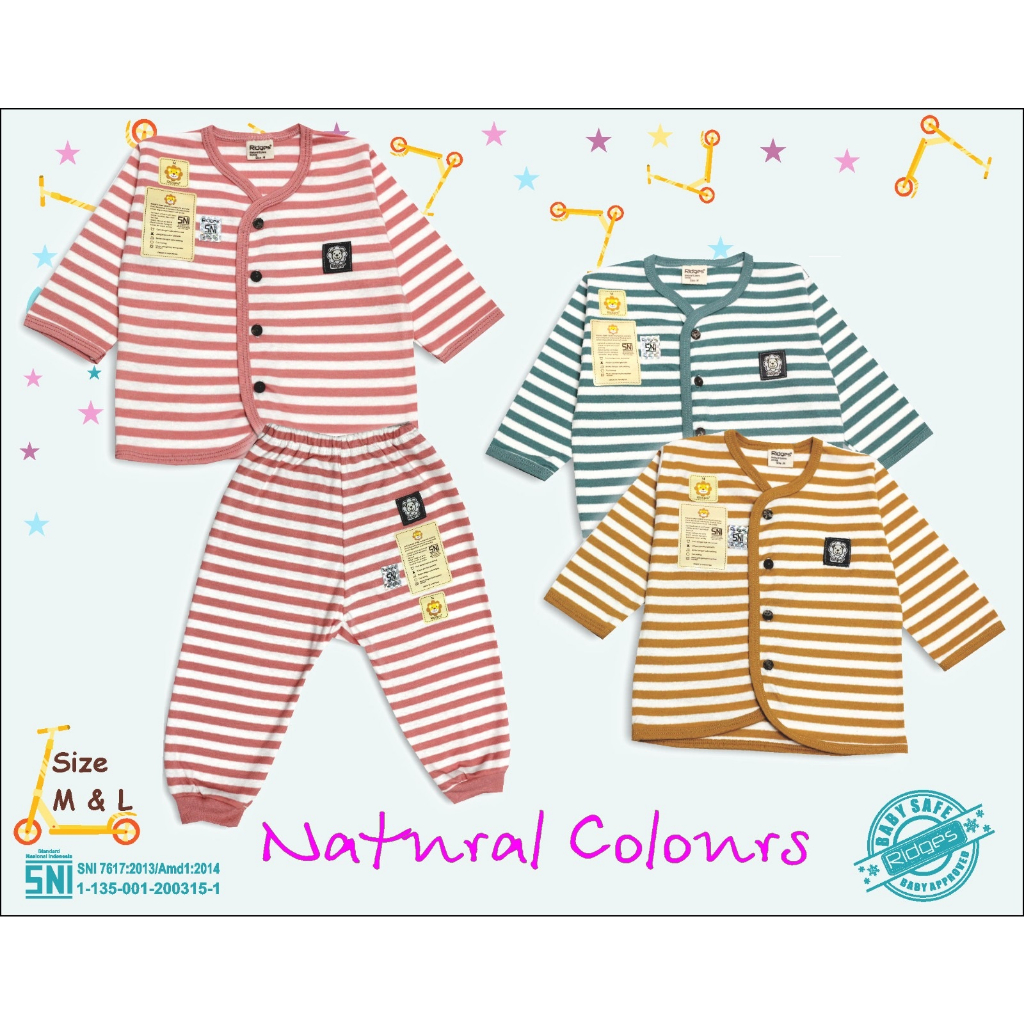 Setelan Bayi Panjang / Baju Tidur Anak / Piyama Anak Ridges SNI