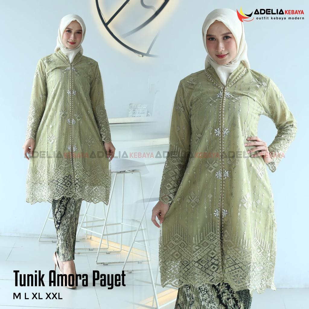 Setelan kebaya terbaru blouse amora harga promo / kebaya modern cantik seragam pesta/ setelan kebaya
