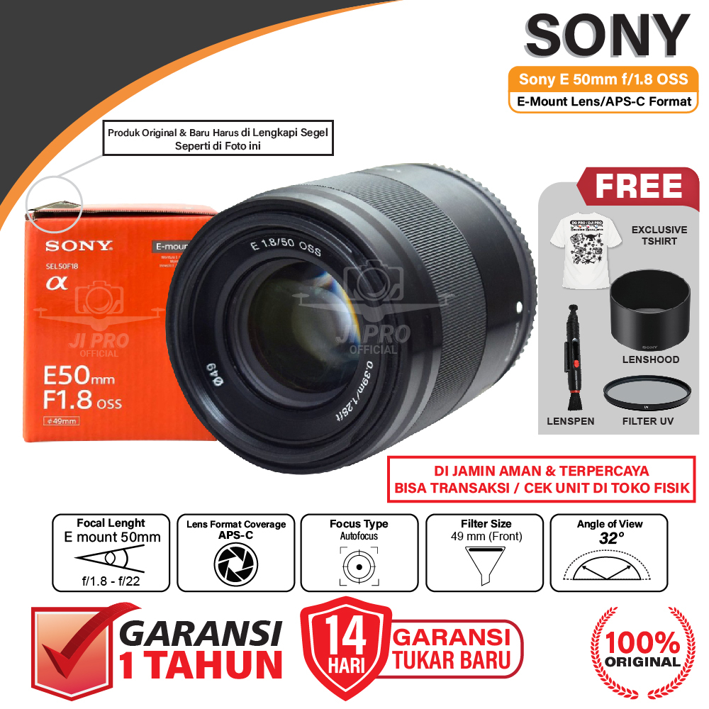 Lensa Sony E 50mm f1.8 OSS Lens Mirrorless Camera A6400 A6000 A5100