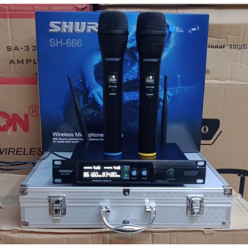 MIC WIRELESS SHURE SH 666 DUAL MIC WIRELESS
