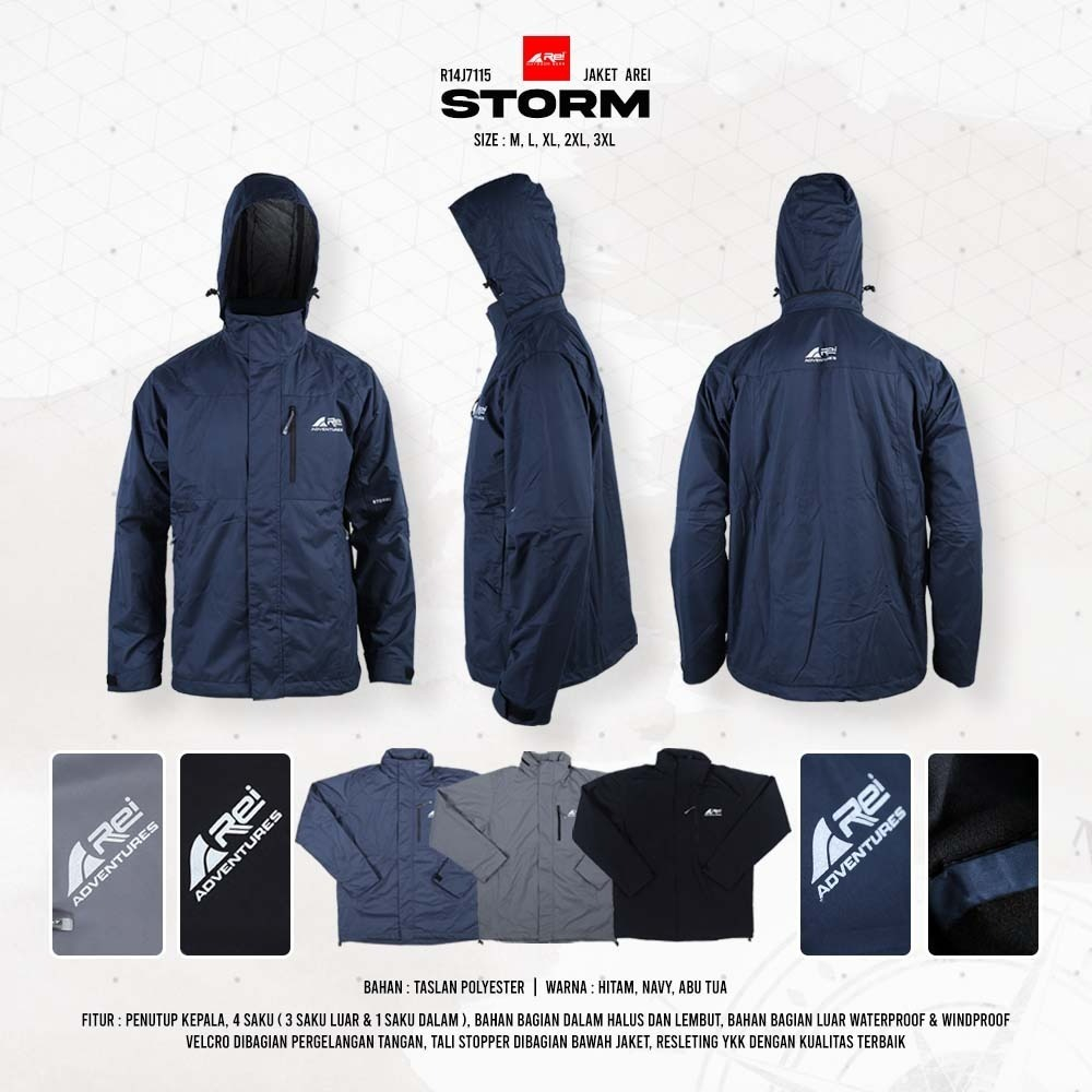 JAKET AREI STORM | POLAR FLEECE BASUTO SUMBING HARDSHELL CRABLER RIDING PENDAKI GUNUNG HANGAN WATER 