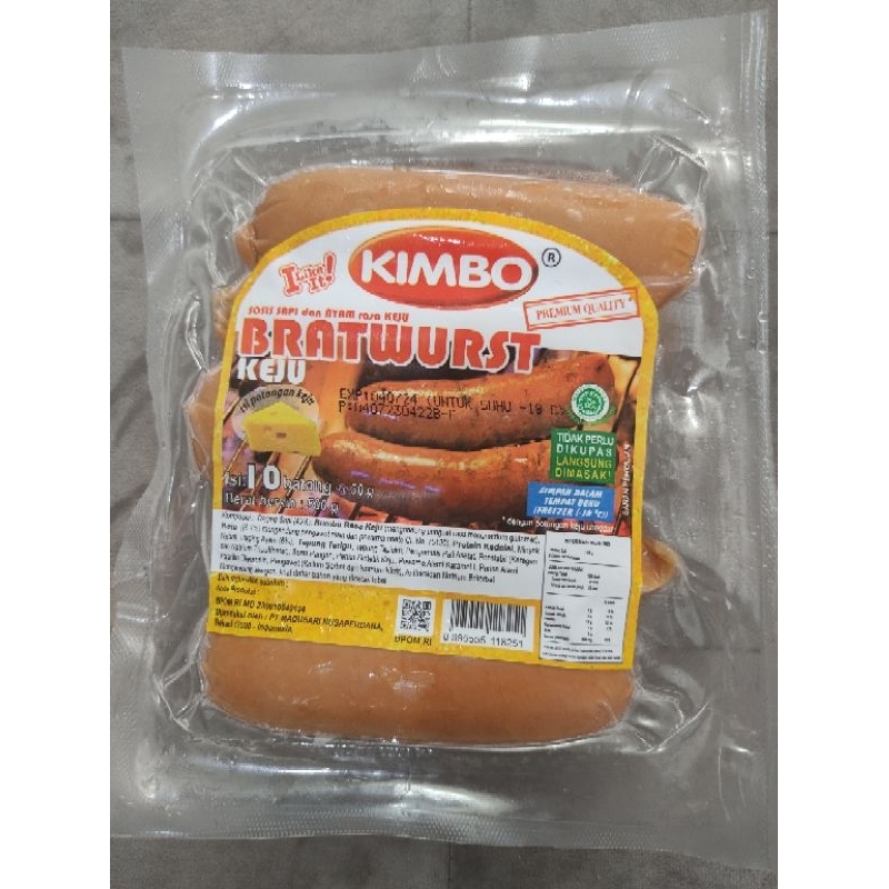 

Sosis sapi dan ayam rasa keju kimbo bratwurst 500g