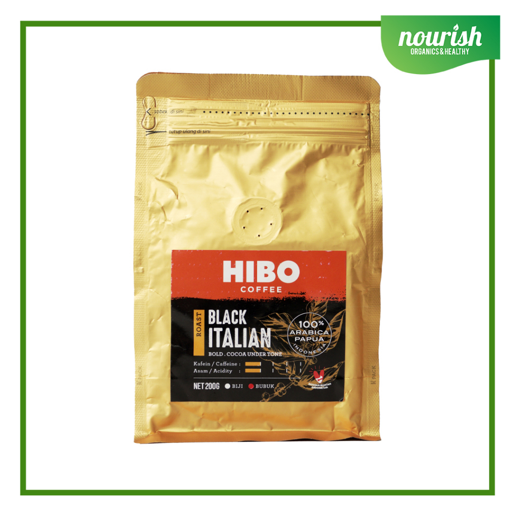 

Hibo, Organic Coffee Black Italian 200gr-JktBar