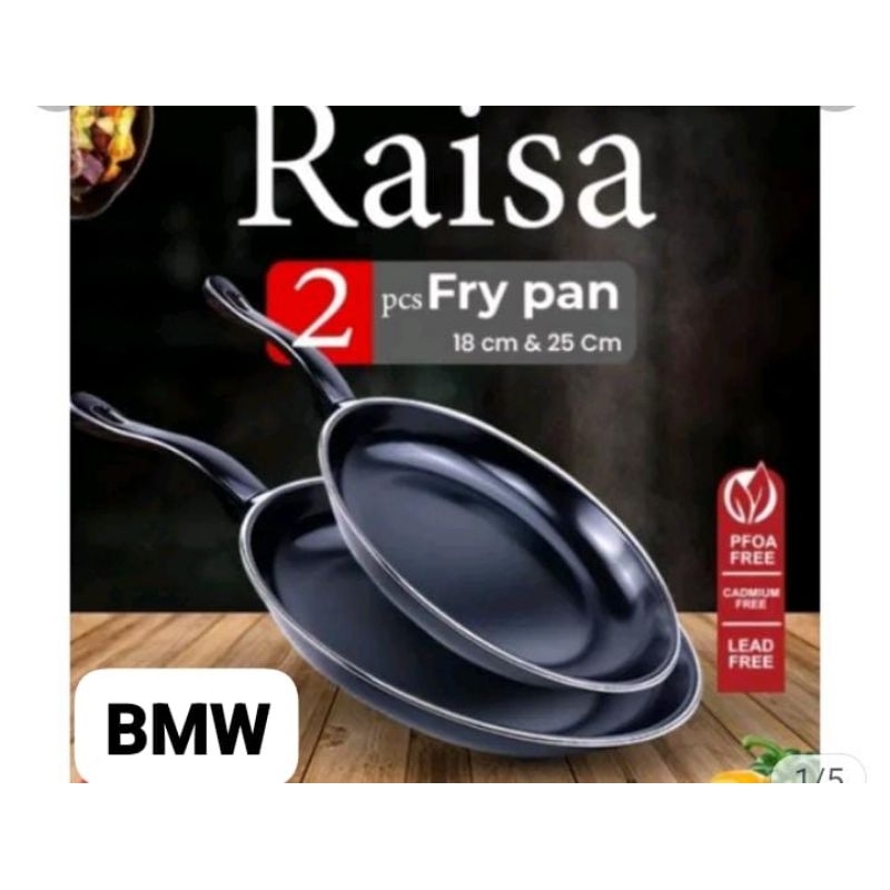 Teflon Bmw Frypan Set 2Pcs Hitam / Frypan Set / Teflon