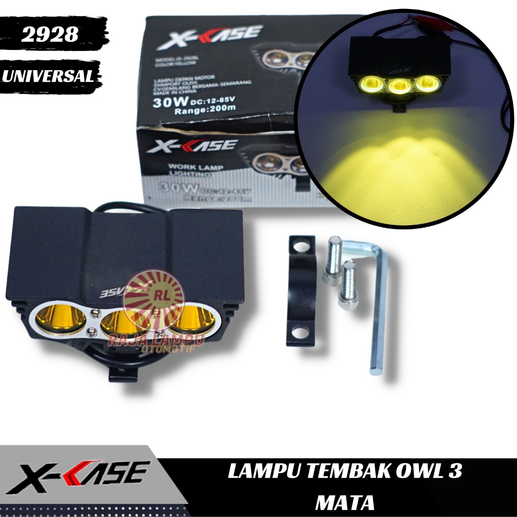 LAMPU TEMBAK OWL 3 MATA X CASE LAMPU SOR0T TEMBAK LAMPU X CASE 3 MATA