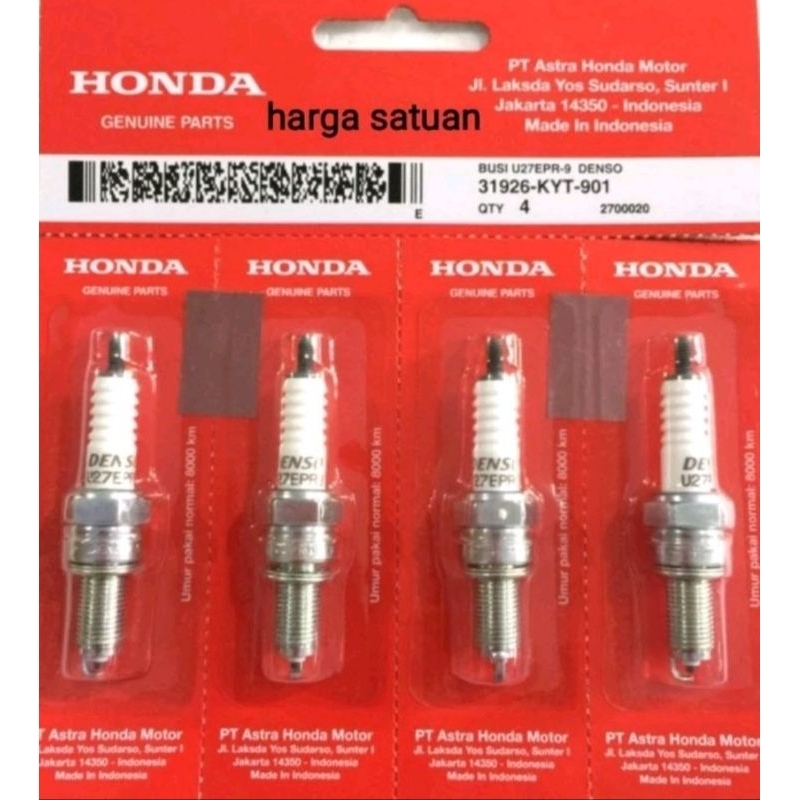 31926KYT901 Busi U27EPR-9 Denso Vario FI Beat FI Scoopy FI Spacy CB 150R Verza Megapro All Matic Ori