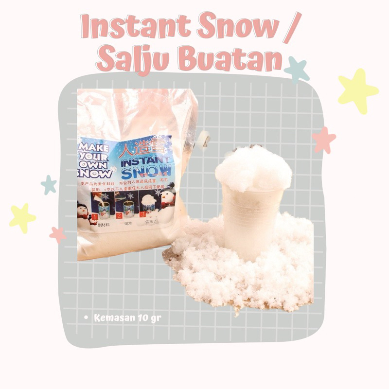 INSTANT SNOW 10gr / sensory play salju / mainan salju bubuk/ Bubuk Salju Buatan/ salju heboh 10gr/ b