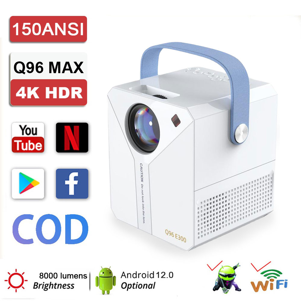 Android Proyektor TV T2mini 6000 Lumen 4K HD Bluetooth Smart Projector Android 9 2G+16G Mirroring HP