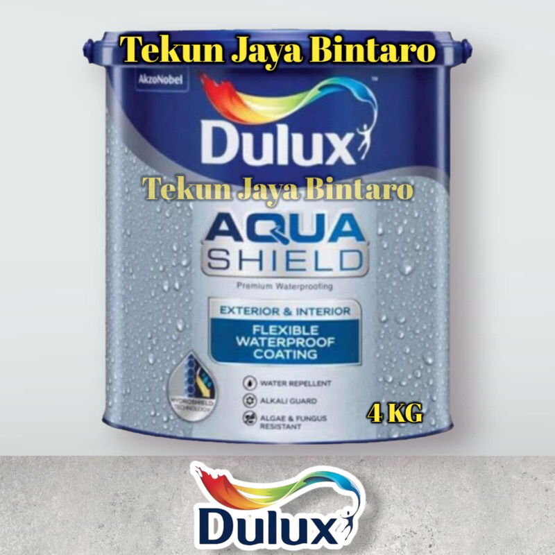 GARANSI (NCIS) DULUX AQUA SHIELD 4 KG / CAT TEMBOK WATERPROOF DULUX AQUASHIELD ANTI BOCOR ANTI AIR