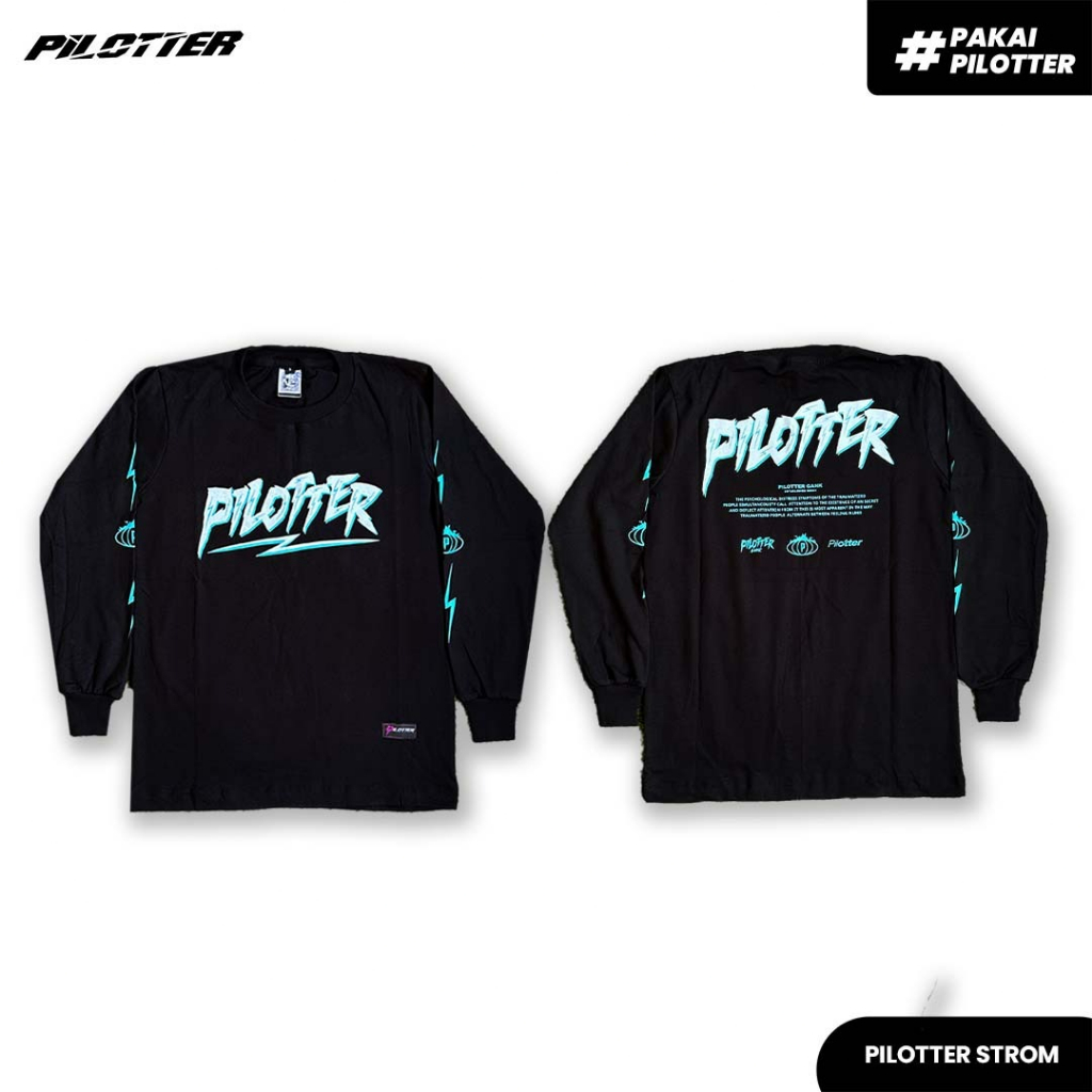Pilotter Kaos Storm Lengan Panjang Original Free Sticker