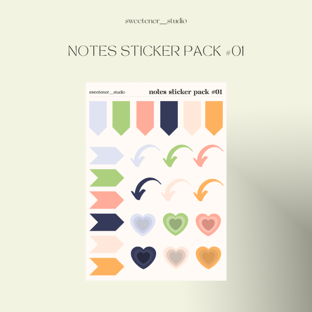 

NOTES STICKER PACK #01 - SWEETENER STUDIO