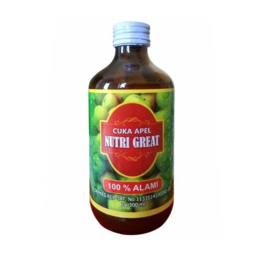 

Cuka Apel Nutri Great 300mL 100% Alami Non-Alkohol/diet alami / Makkata cuka apel