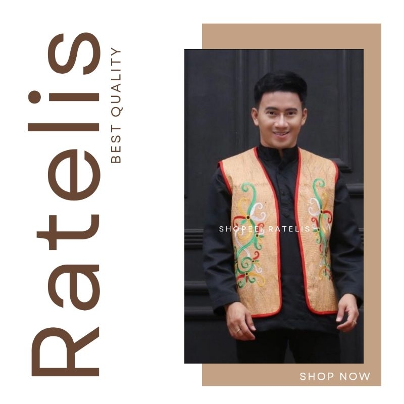 rompi kulit kayu kepuak vest kapuak dayak baju adat iban bidayuh kenya ulu