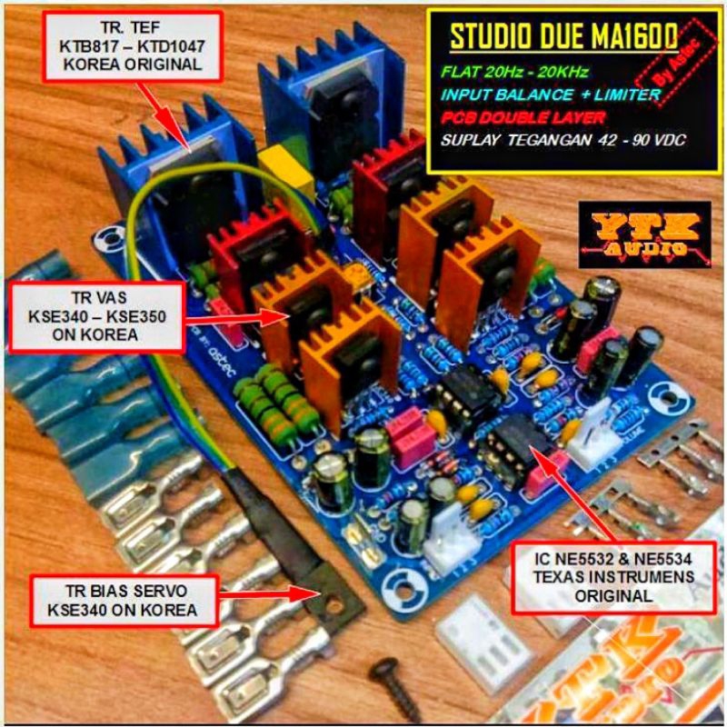KIT Driver Power Amplifier STUDIO DUE MA1600 ( Clone Power buildup )