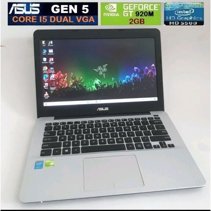LAPTOP GAMING DESAIN ASUS SSD CORE I5 GEN5 DUAL VGA GARANSI