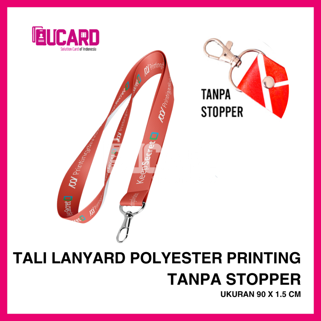 

CETAK TALI ID CARD LANYARD CUSTOM POLYESTER PRINTING 1.5CM NON STOPPER