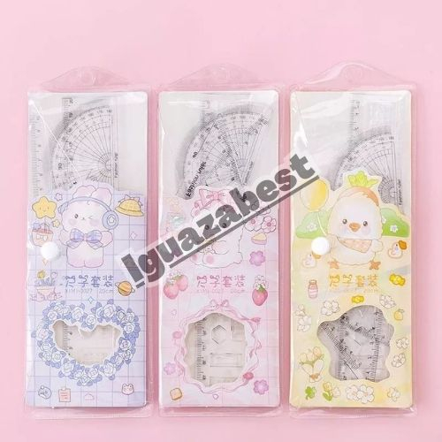

Penggaris Set isi 4pcs Rules Penggaris Plastik Set