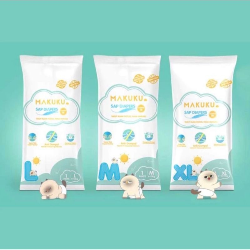 MAKUKU DIAPERS SAP RENCENG MURAH PANTS CELANA