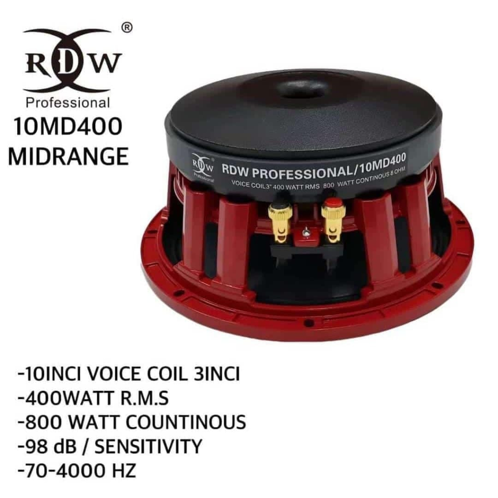 Speaker Komponen RDW 10MD400 10 inch Spesial Mid