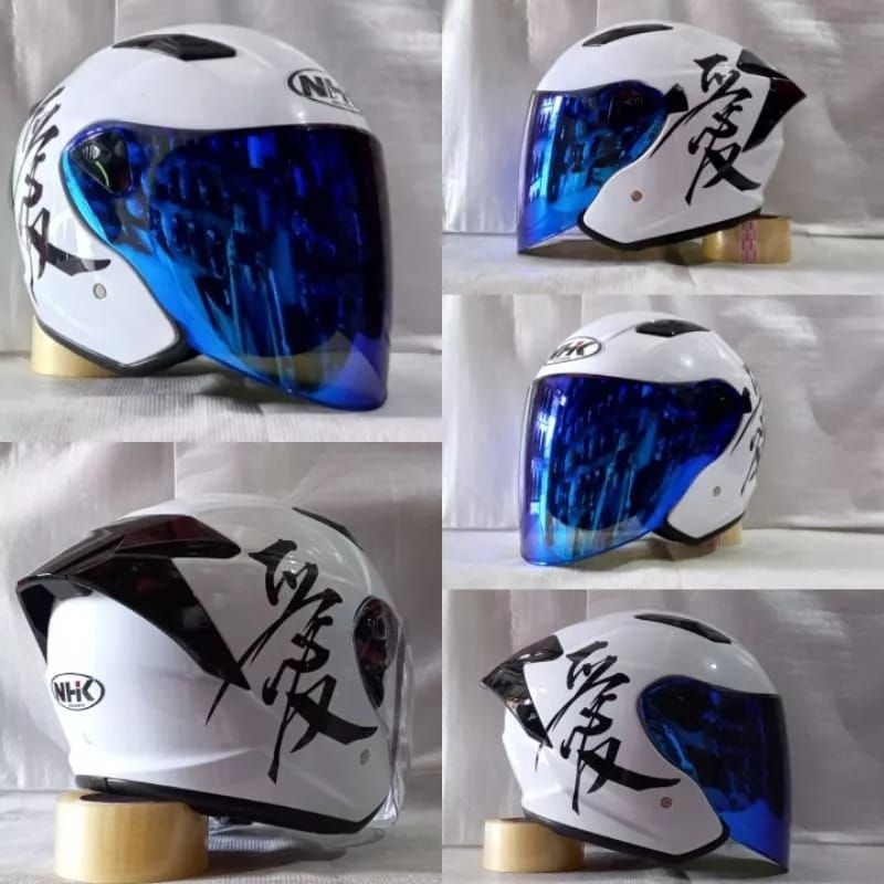 HELM NHK R1 MAX KANJI SOLID WHITE PAKET GANTENG