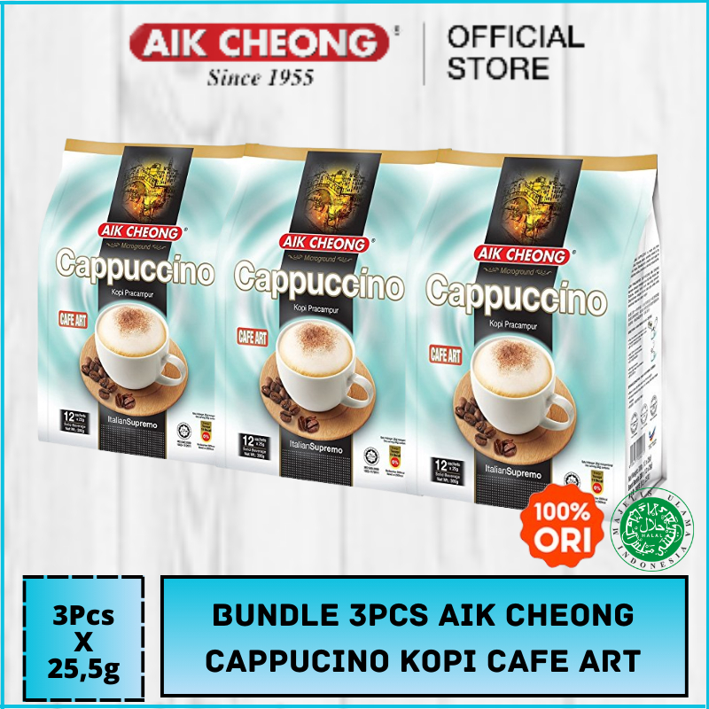 

【BUNDLE DEAL 3 PACK】 Aik Cheong Cappucino Cafe Art 3pcs x 25,5gr