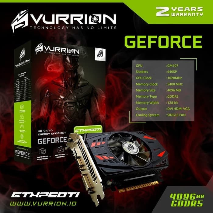 VGA Nvidia Geforce GTX750Ti GTX 750Ti 4GB GDDR5 128bit Vurrion