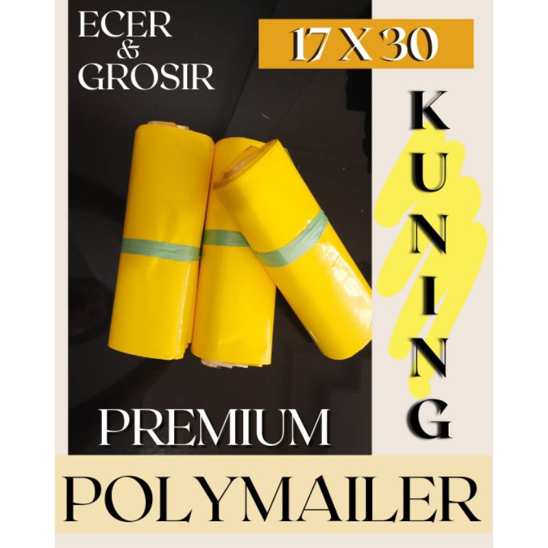 

PREMIUM Polymailer Kuning 17x30 100 lbr Amplop Plastik Packing