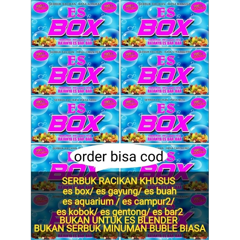 

serbuk racikan ini khusus es box / es aquarium resep pribadi berdasarkan resep dan pengalaman pribadi