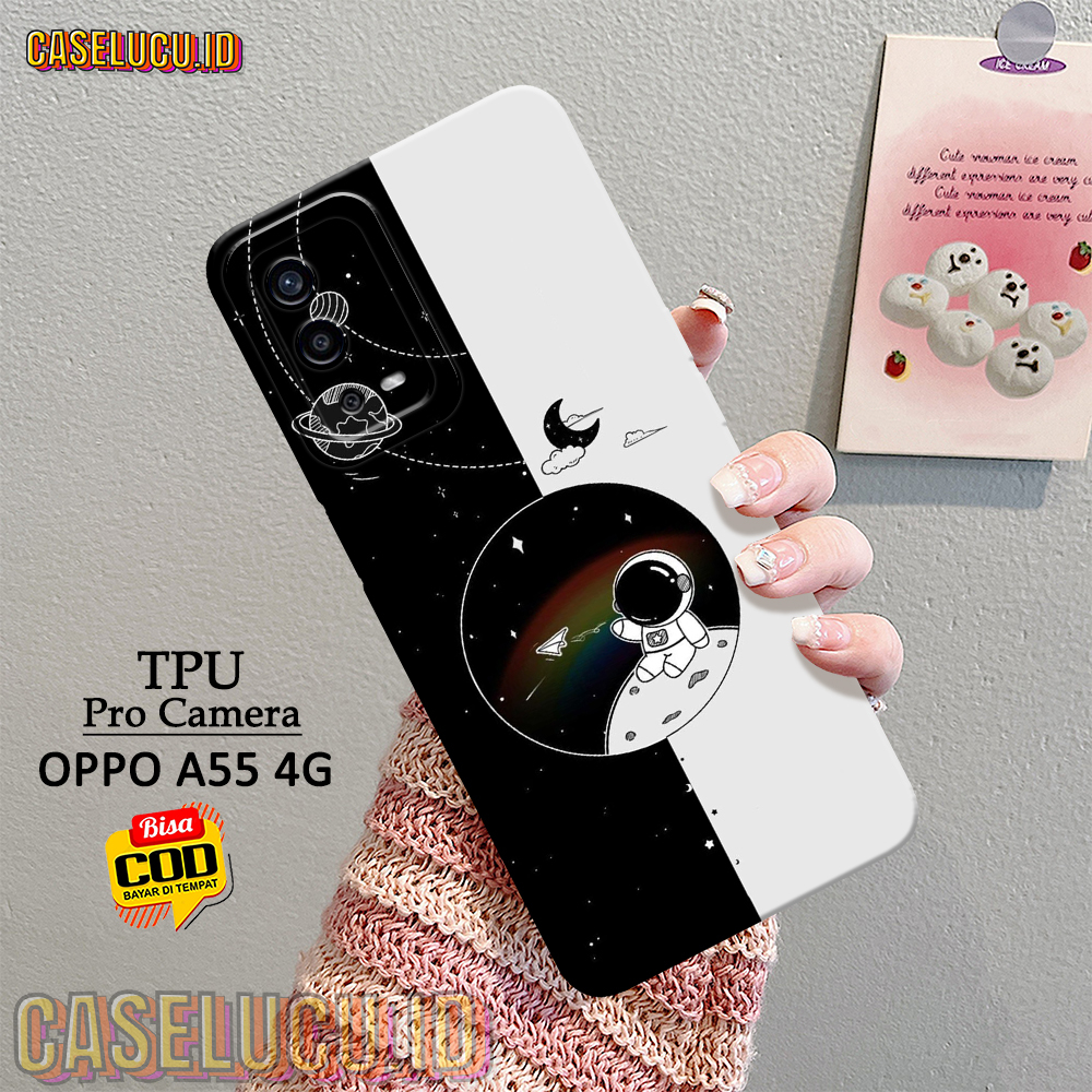 Casing Hp Oppo A55 4G Terbaru - Fashion Case Astronot - Case Oppo A55 4G - Soft Case Hp Oppo A55 4G 