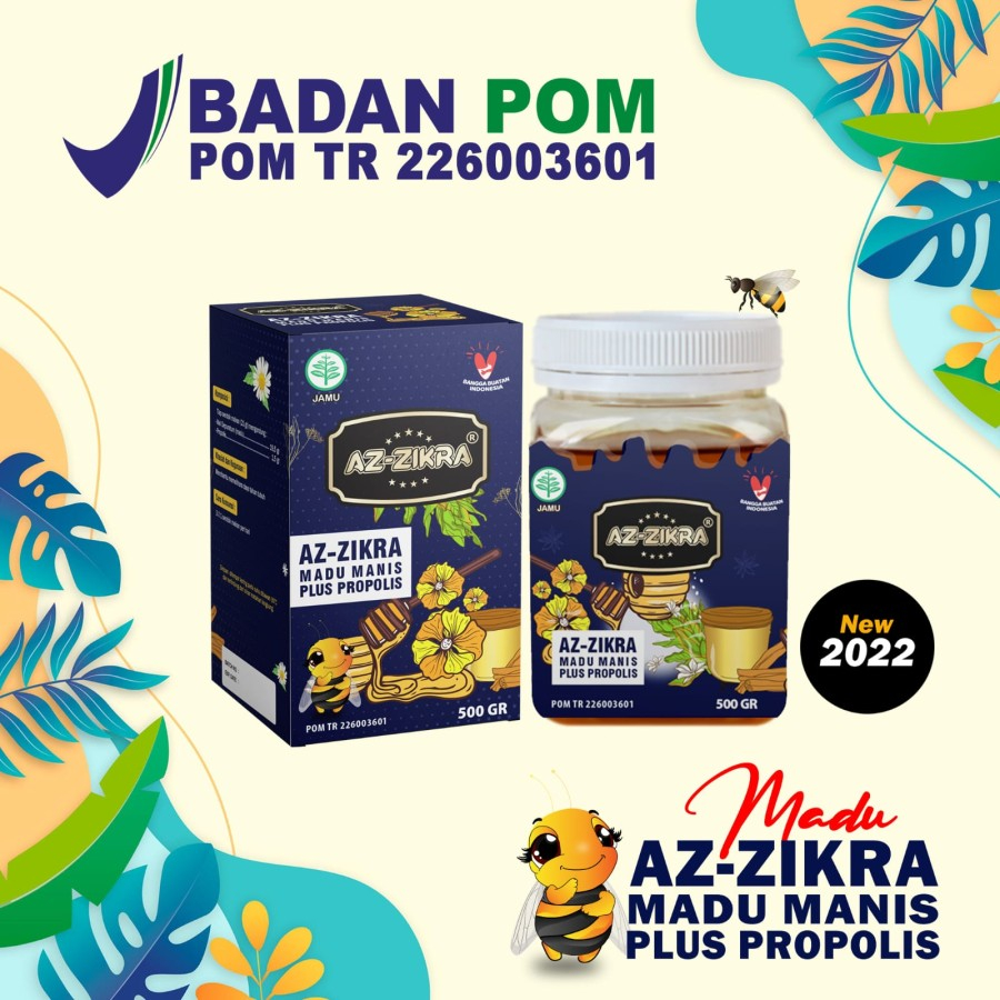 Madu Azzikra Hutan Super Asli Az-Zikra / Azzikra Madu Manis Plus Propolis 500gr