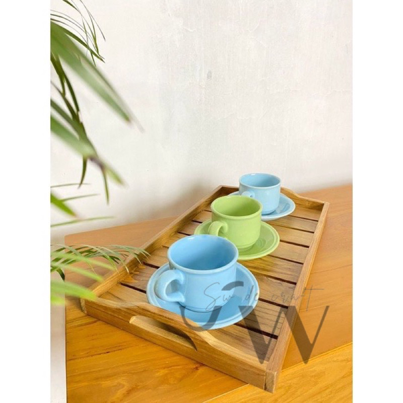 Nampan Kayu Jati / Baki Teh kopi / Tempat Saji kayu jati