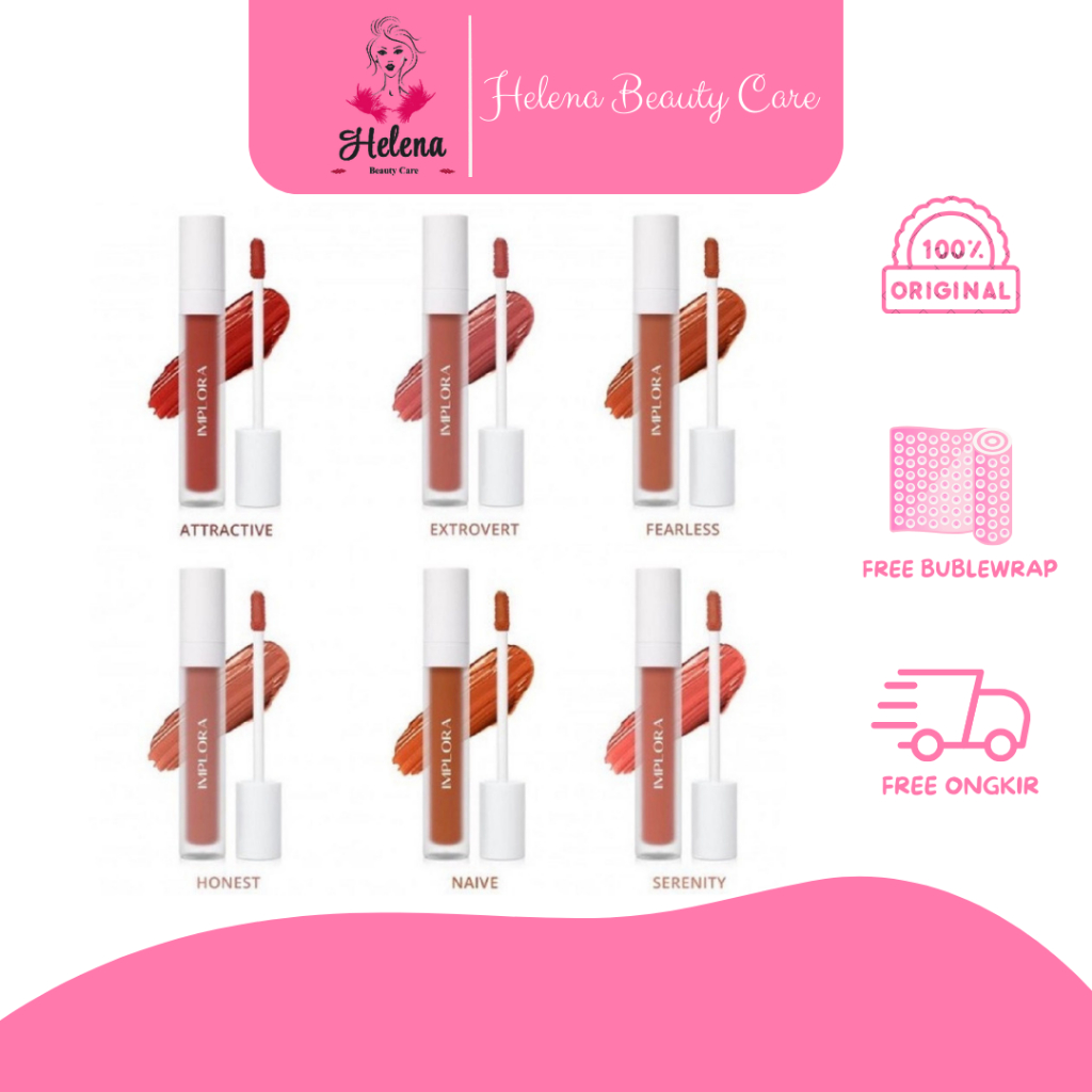 Implora Lip Velvet Cream Matte Nude Lipstick Original BPOM