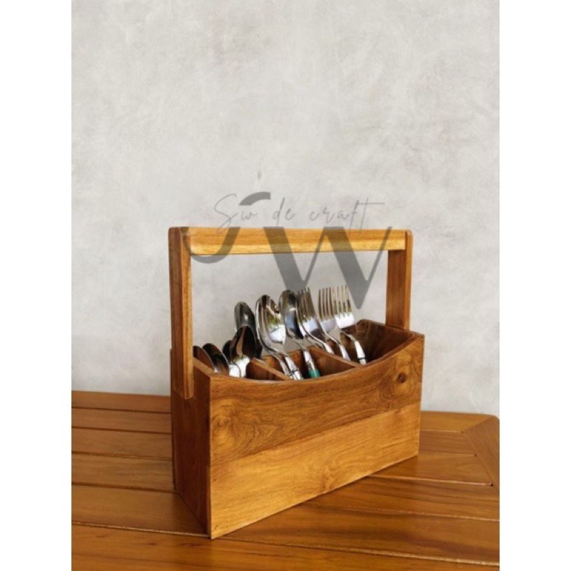 Tempat Sendok Rak Sendok Kayu Jatiperhutani